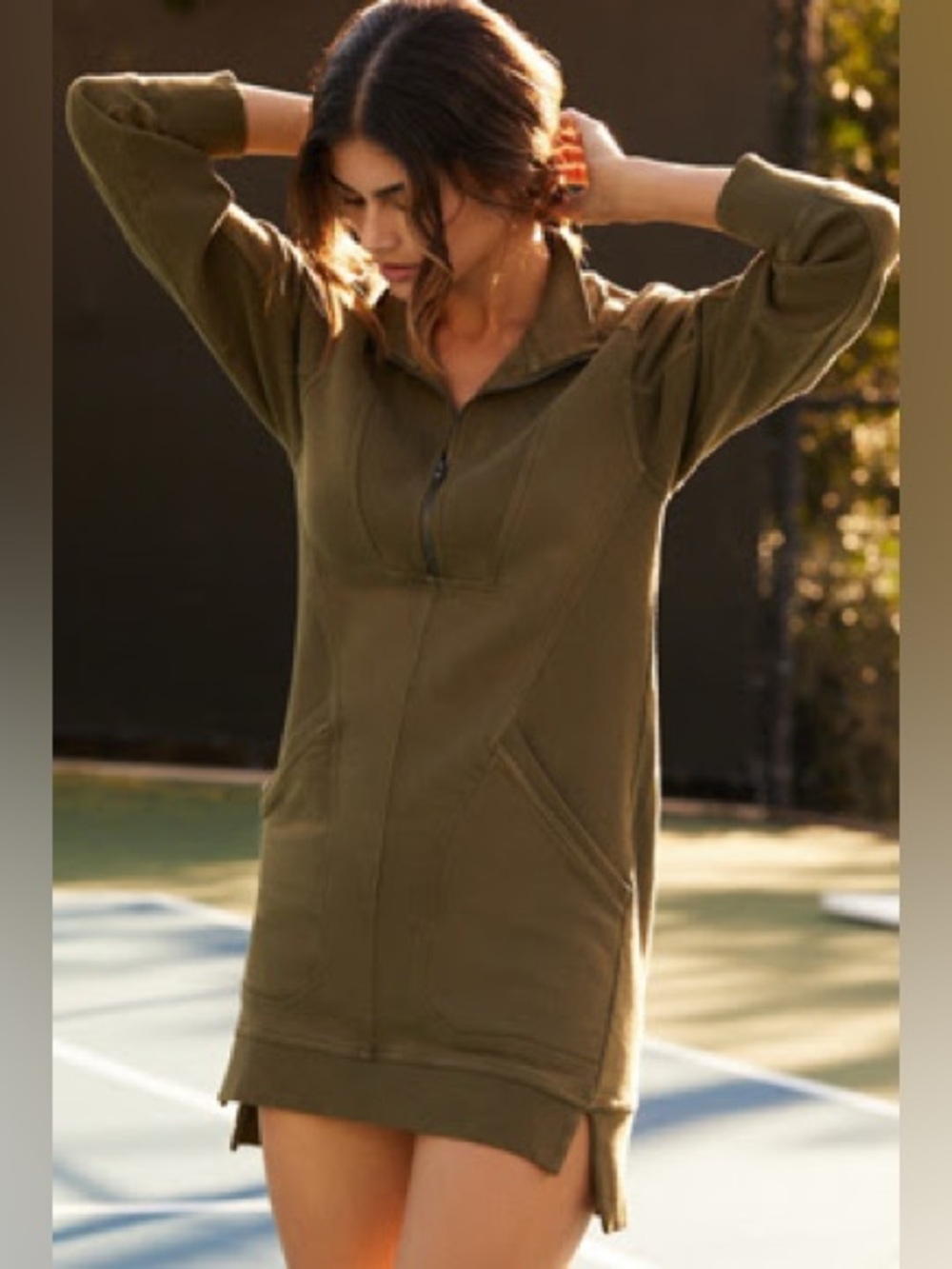 Anthropologie Daily Practice Meru Mini Zip Up Dress